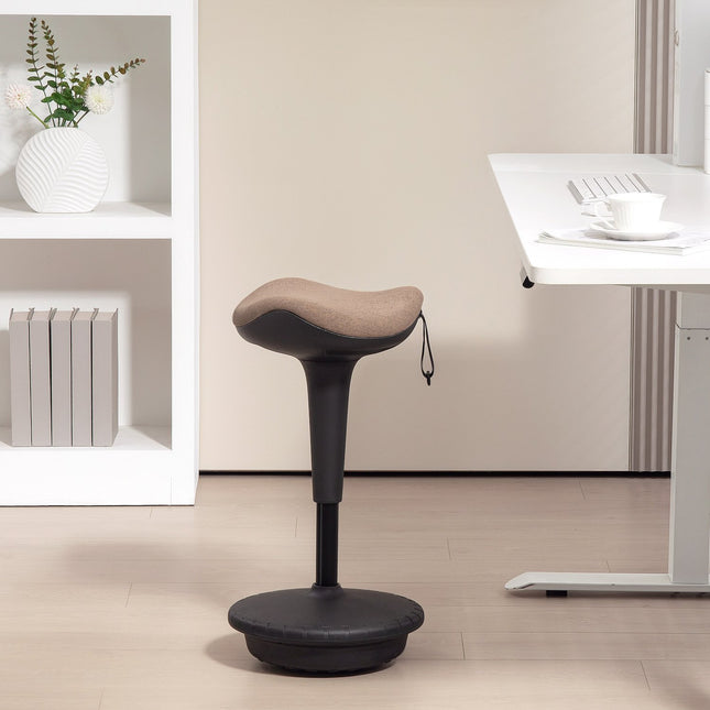 Biuro kėdė su pasukama funkcija, ergonomiška darbo kėdė, reguliuojamo aukščio 68,5-83,5 cm kėdė, 360° besisukanti stovima kėdė, biurui ir studijoms, ruda