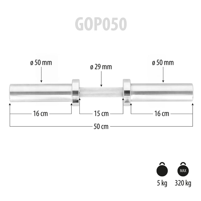 Olimpinė štanga 50 cm, 50 mm skersmuo