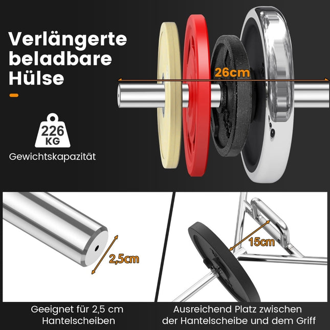 Olimpinis šešiakampis gaudyklių strypas, 226 kg keliamoji galia, sulankstomos rankenos