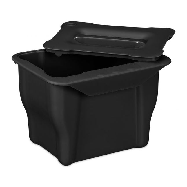 Organinių atliekų konteineris virtuvei, 5 l, juodas