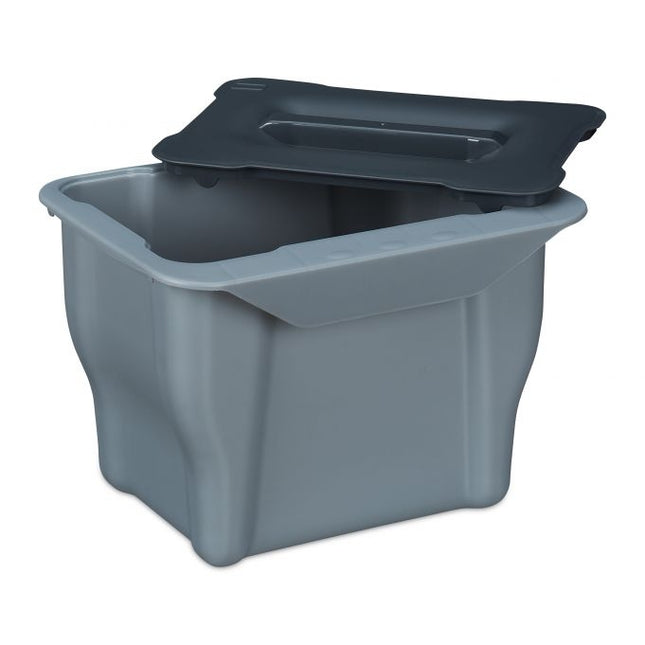 Organinių atliekų konteineris virtuvei, 5 l, pilkas