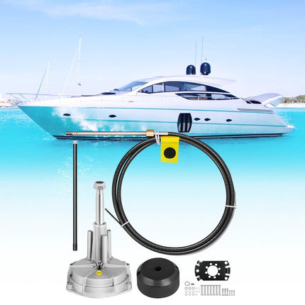 Outboard Boat Rotary Steering Kit, 14 ft Cable, 3/4 in Shaft