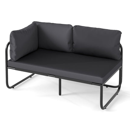 Lauko dvivietė sodo sofa su pagalvėlėmis, pilka