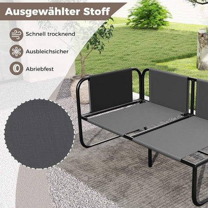 Lauko dvivietė sodo sofa su pagalvėlėmis, pilka