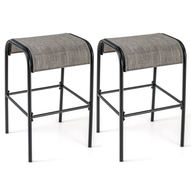 Lauko baro kėdės, 2 vnt. komplektas, 76 cm, metalinis rėmas, 180 kg keliamoji galia