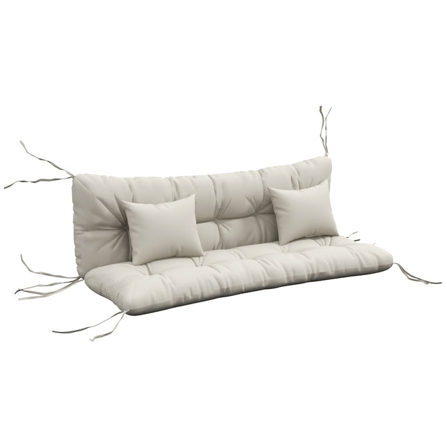 Lauko kėdės pagalvėlių komplektas, atsparus vandeniui, 150x50 cm, kreminės spalvos