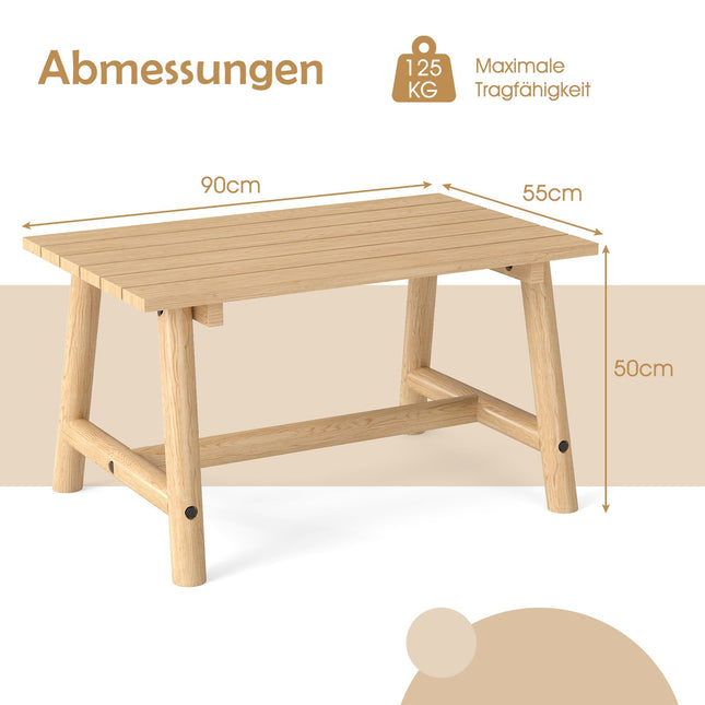 Lauko kavos staliukas - medžio masyvo, su grotelėmis, 125 kg keliamoji galia
