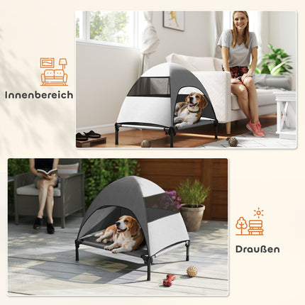 Outdoor dog seat with roof, washable net and cooling design