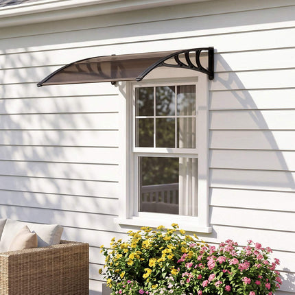 Outdoor Door Canopy Awning, 39x30 Inch, Brown