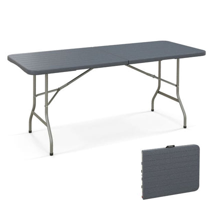 Lauko sulankstomas stalas 180 x 74 cm, HDPE stalviršis, metalinės kojos
