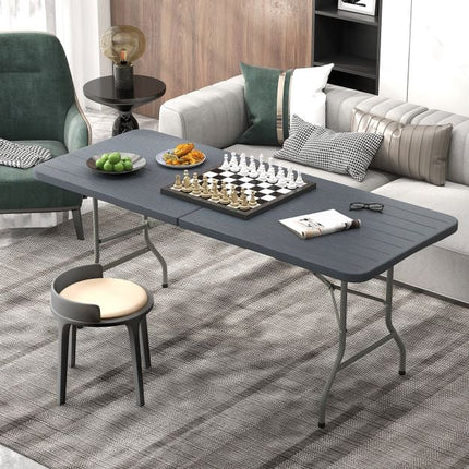 Lauko sulankstomas stalas 180 x 74 cm, HDPE stalviršis, metalinės kojos