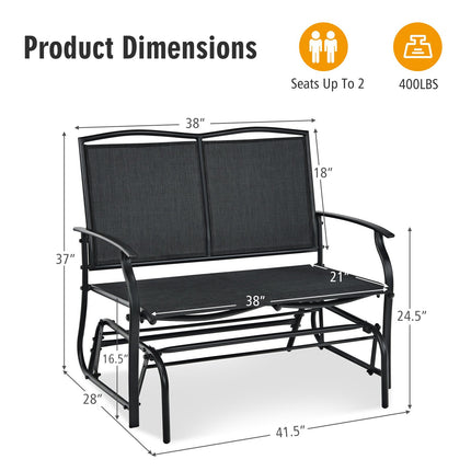 Lauko supamoji sofa-lova „Glider“, 2 vietų, plieninis rėmas