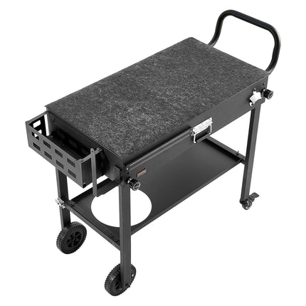 Outdoor Grill Cart Table, Foldable, Wheels, 31 x 17 In