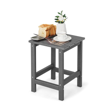 Lauko HDPE šoninis staliukas - atsparus oro sąlygoms, 36x36x47 cm, pilkas