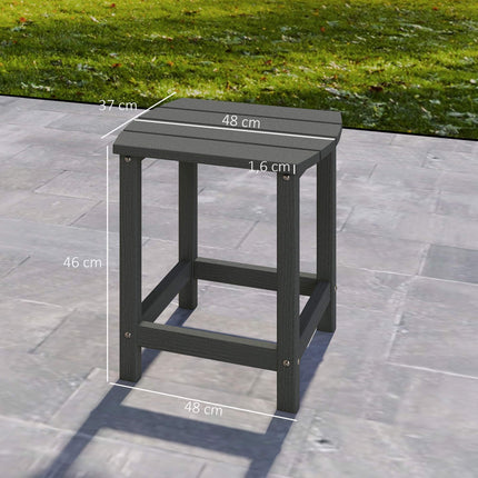 Lauko HDPE šoninis staliukas, atsparus oro sąlygoms, 48x37x46 cm, pilkas