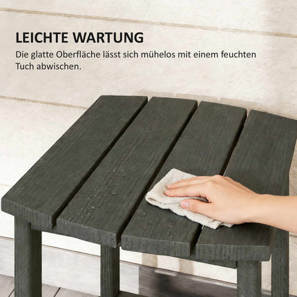 Lauko HDPE šoninis staliukas, atsparus oro sąlygoms, 48x37x46 cm, pilkas