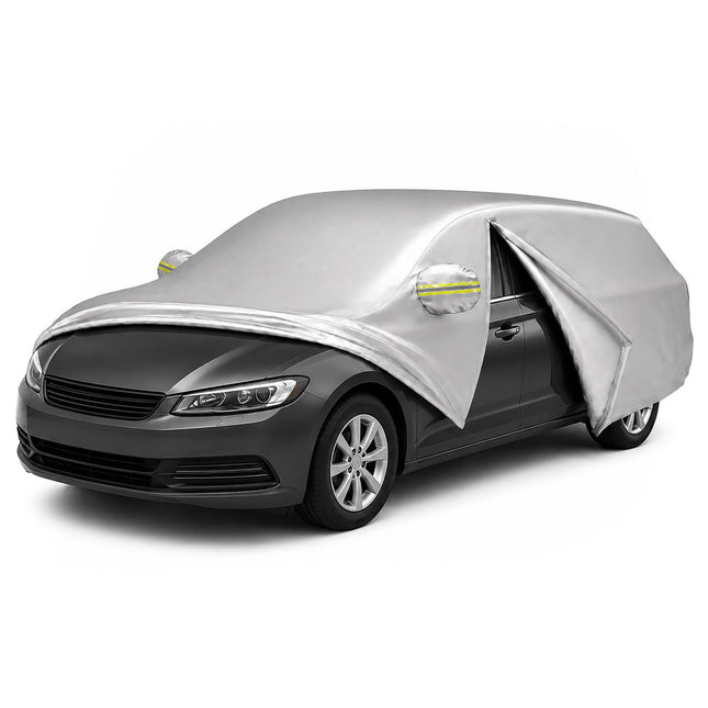 Lauko hečbeko automobilio uždangalas, 400–435 cm, sidabro spalvos