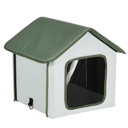 Outdoor Heated Cat House with Timer, Elevated, Small