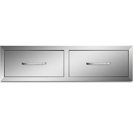 Outdoor Kitchen Double Drawers, 30 x 10 x 20 in, Stainless