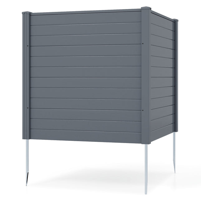 Lauko privatumo tvoros plokštės 123x123 cm, 2 vnt. pakuotėje, metaliniai smaigai, pilkos