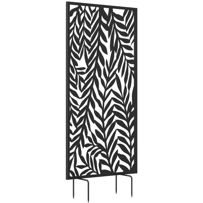 Lauko privatumo širma, metalinė, 65x130 cm, juoda