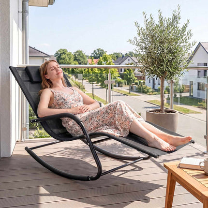 Lauko supamoji kėdė, juoda, 160 kg keliamoji galia, ergonomiškas dizainas