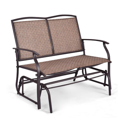 Lauko supamoji sofa-lova, dvivietė, plieninis rėmas, ruda