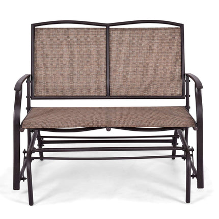 Lauko supamoji sofa-lova, dvivietė, plieninis rėmas, ruda