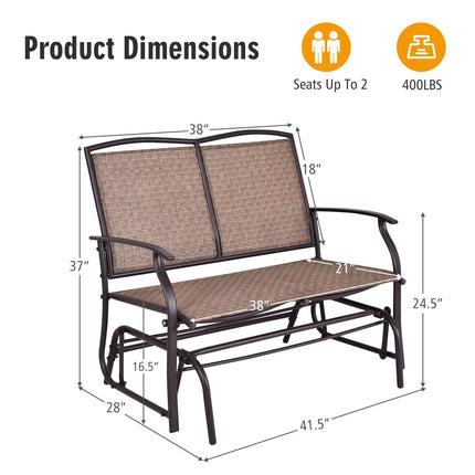Lauko supamoji sofa-lova, dvivietė, plieninis rėmas, ruda