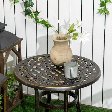 Lauko staliukas, aliuminis, bronza, Ø60 x 52,5 cm