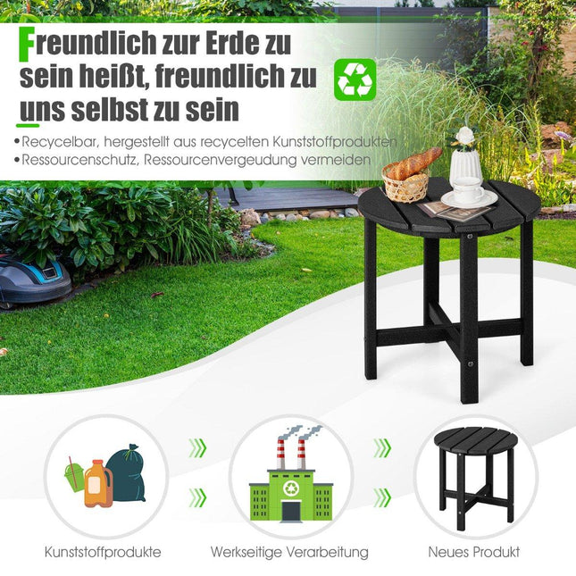 Lauko staliukas, atsparus oro sąlygoms, HDPE, juodas, 46 cm