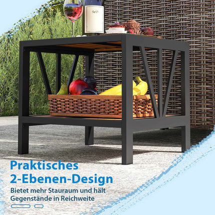 Lauko staliukas su skylute skėčiui, metalinis, 52x46x45 cm