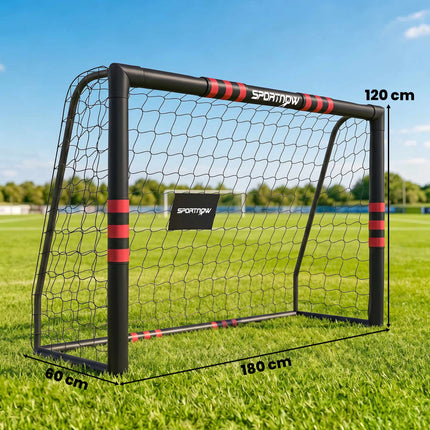 Lauko futbolo vartai su tinklu, putplasčio paminkštinimu – 180x120 cm