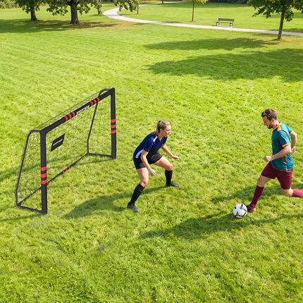Lauko futbolo vartai su tinklu, putplasčio paminkštinimu – 180x120 cm
