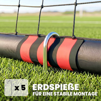 Lauko futbolo vartai su tinklu, putplasčio paminkštinimu – 180x120 cm