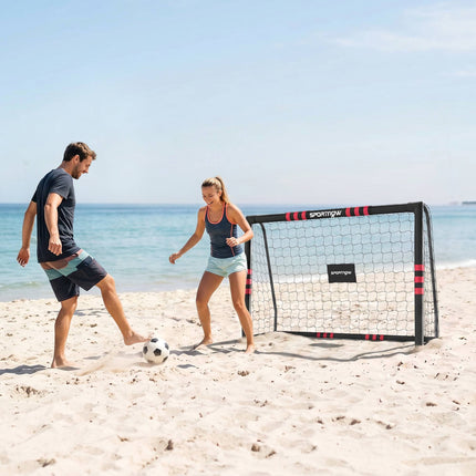 Lauko futbolo vartai su tinklu, putplasčio paminkštinimu – 180x120 cm