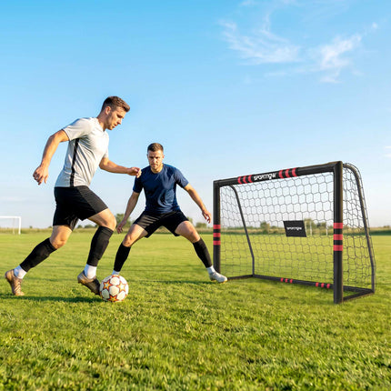 Lauko futbolo vartai su tinklu, putplasčio paminkštinimu – 180x120 cm