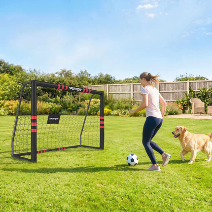 Lauko futbolo vartai su tinklu, putplasčio paminkštinimu – 180x120 cm