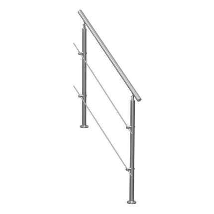 Outdoor Stair Handrail 47.2 Inch, Stainless Steel, 2 Bars