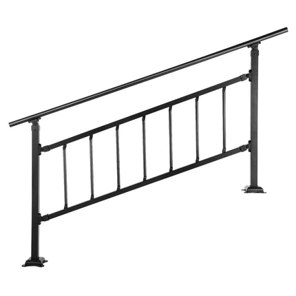 Outdoor Stair Handrail, Adjustable Wrought Iron, 0–5 Steps