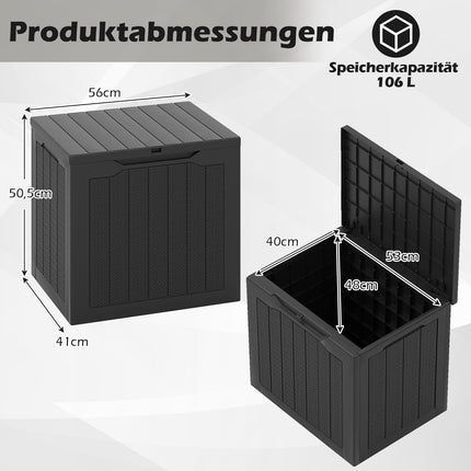 Lauko daiktadėžė 96 l, rakinamas dangtis, rotango imitacija, juoda