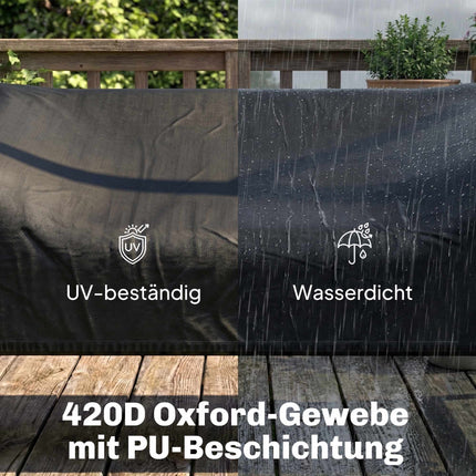 Lauko sūpynių uždangalas, vandeniui atsparus PU Oksfordo audinys, juodas