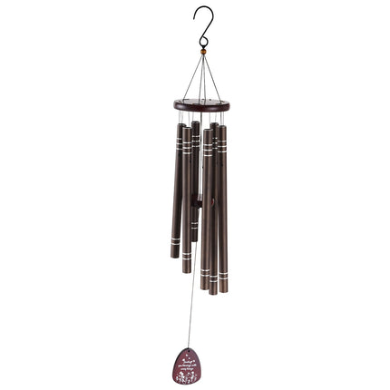 Outdoor Wind Chimes, 42-Inch, 6-Tube Deep Tone – Dark Brown