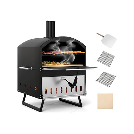 Lauko malkomis kūrenama picos krosnis, 40 cm, 2 kepimo sluoksnių