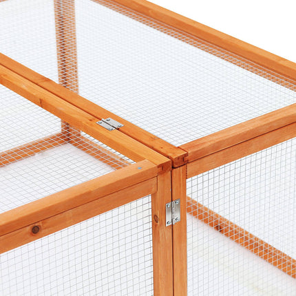 Outdoor rabbit hutch - enclosure for small animals, spruce wood 181x100x48 cm