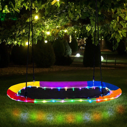 Oval nest swing up to 300 kg load capacity outdoor swing with adjustable ropes children's swing