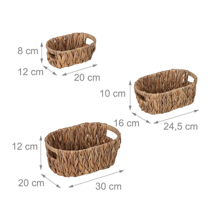 Ovalūs daiktadėžių krepšeliai - 3 vnt. rinkinys