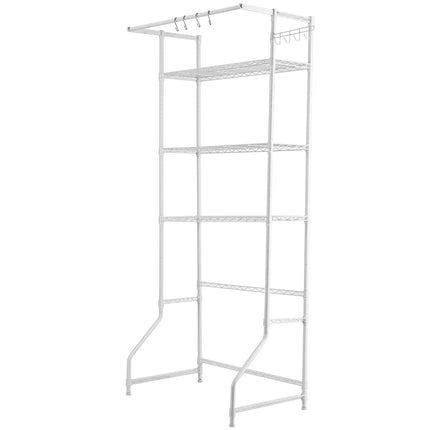 Over Washer Dryer Storage Shelf, 3-Tier with Rod Hooks