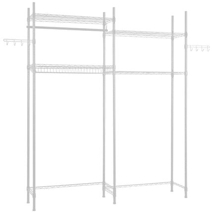 Over Washer and Dryer Storage Shelf, 4-Tier With Rod Hooks