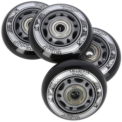 PU 64x24 82A juodi ratai ir ABEC-9 guoliai
